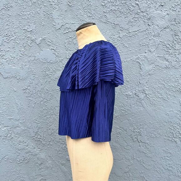 Vintage 80s Disco Shirt Off the shoulder Top Size Small - Picture 3 of 8